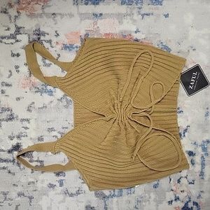 NWT tie center crop top